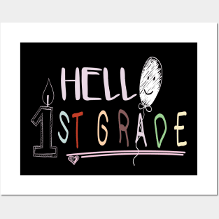 first grade - hello first grade - first day of school shirt - 1st grade - announcement first grade Posters and Art